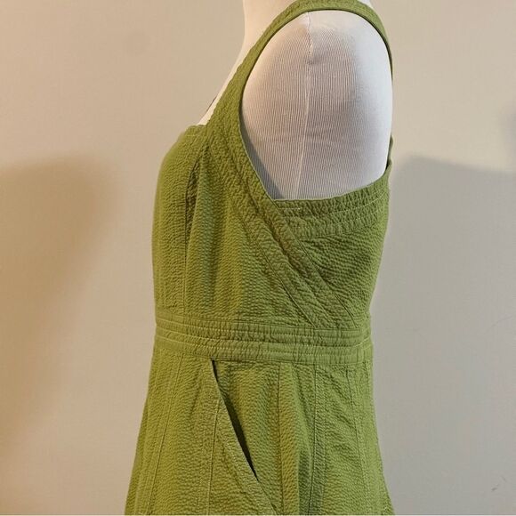 Anthropologie Maeve Green Alessandra Cross Back Midi Dress Size 8 - Picture 4 of 12